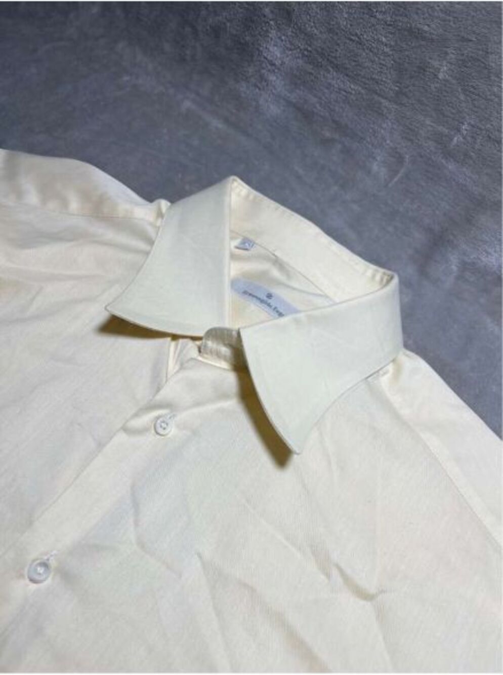 Ermenegildo Zegna Button Up Shirt Men's Size 42/16.5 Yellow Long Sleeve